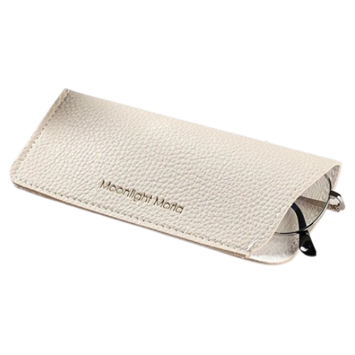 Flat leather glasses case