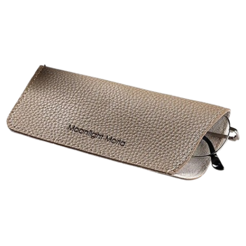 Flat leather glasses case