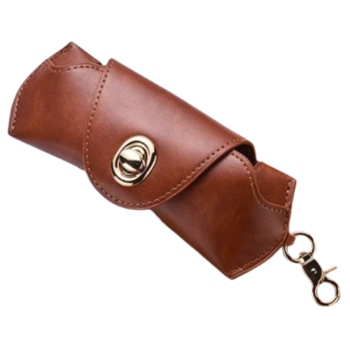 Leather glasses case with clip