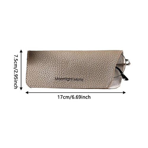 Flat leather glasses case