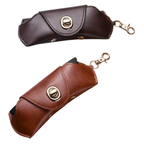 Leather glasses case with clip
