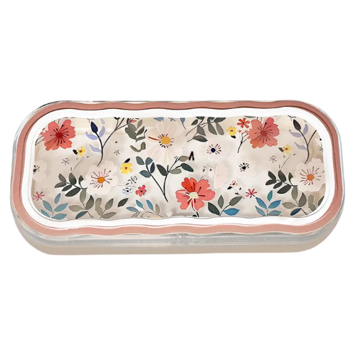 Floral transparent glasses case