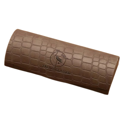 Vintage leather glasses case with magnetic closure