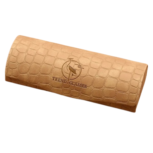 Vintage leather glasses case with magnetic closure