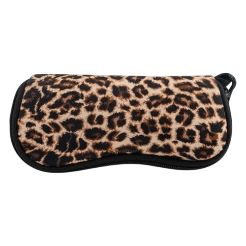 Leopard print soft glasses case