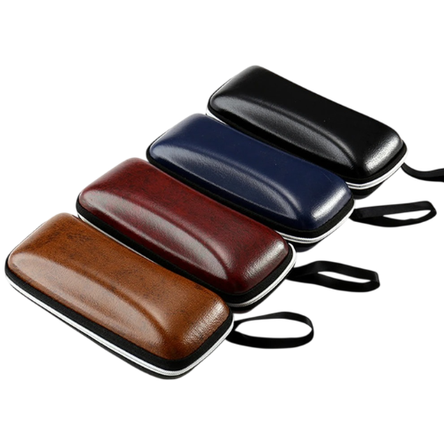 Leather zip glasses case