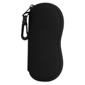 Soft black glasses case with zip
