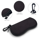 Soft black glasses case with zip