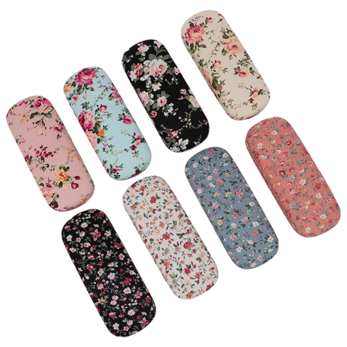 Floral hardshell glasses case
