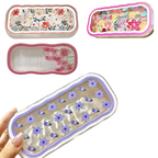 Floral transparent glasses case