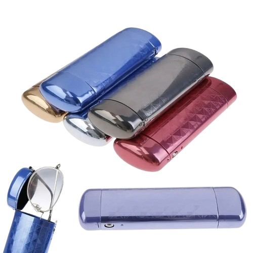Slim aluminium glasses case