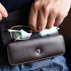 Leather glasses case for belt