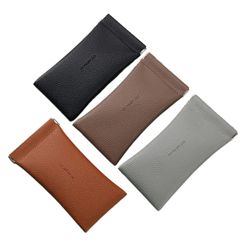 Soft leather glasses case with magnetic closure