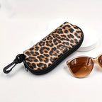 Leopard print soft glasses case