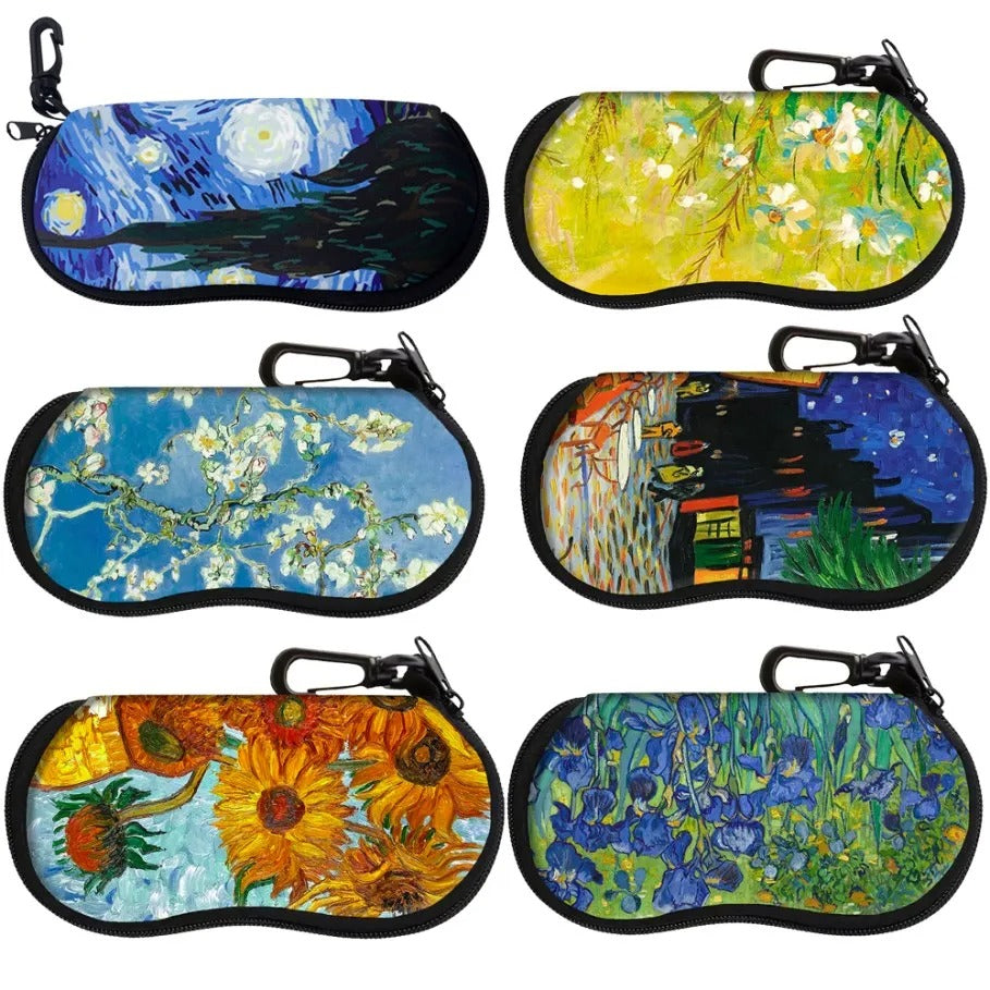 Soft glasses case with zip Van Gogh painting