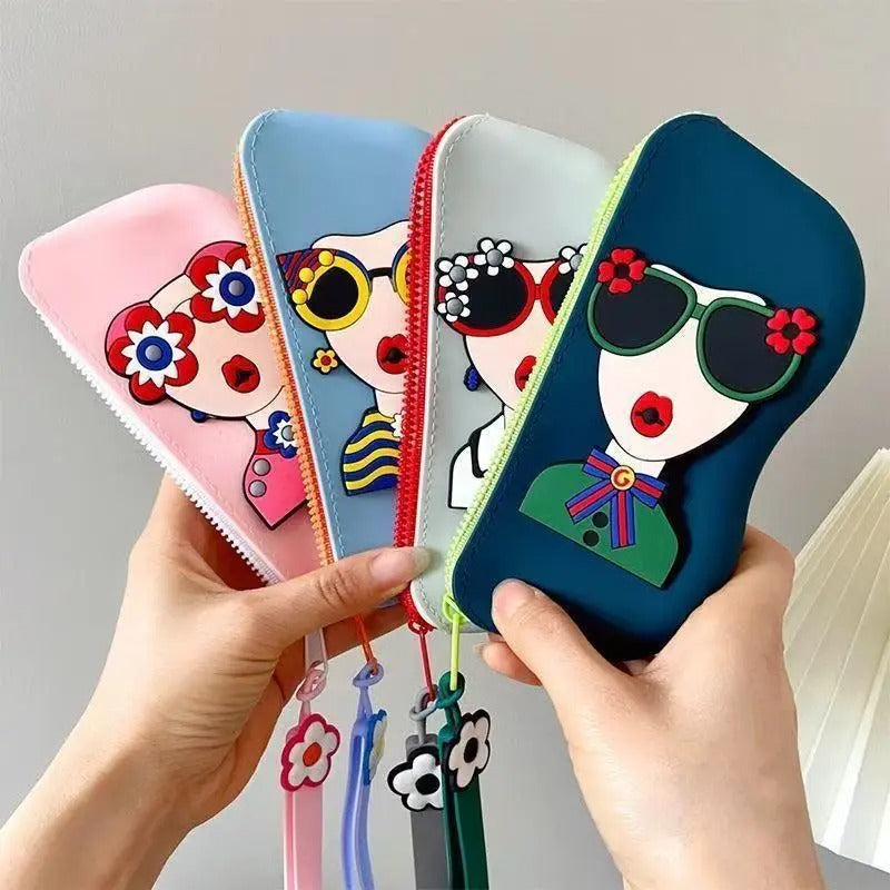 Funky silicone glasses case