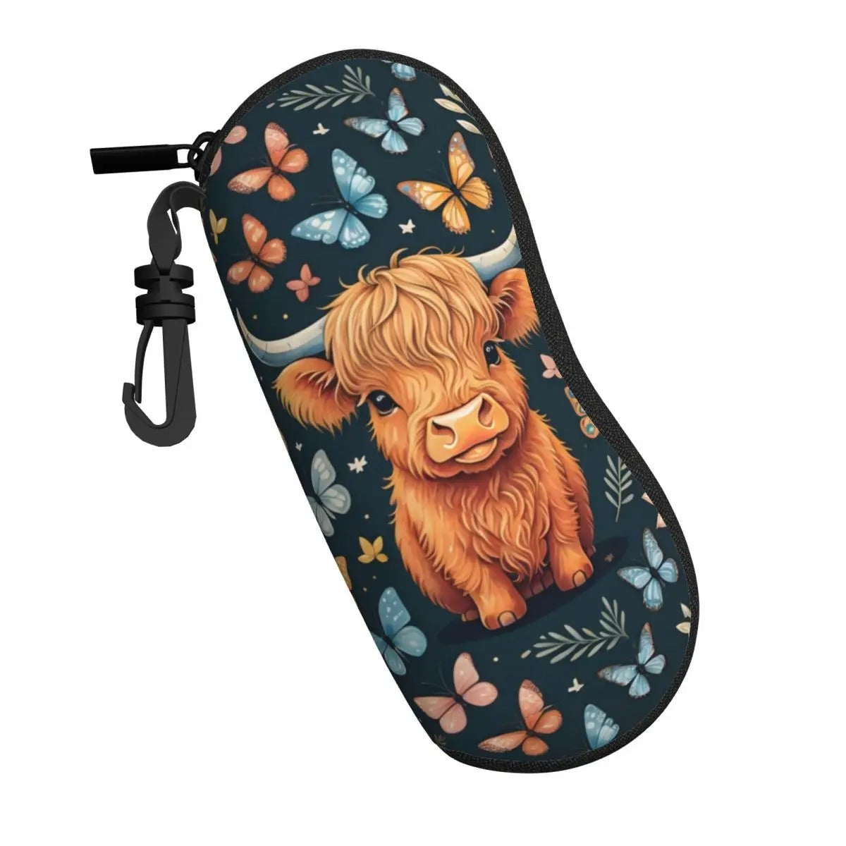 Baby highland cow glasses case