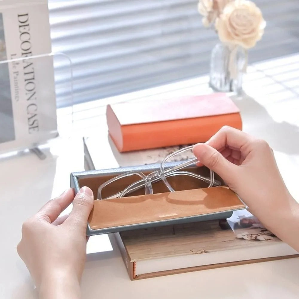 Double glasses case leather