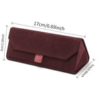 Leather folding glasses case