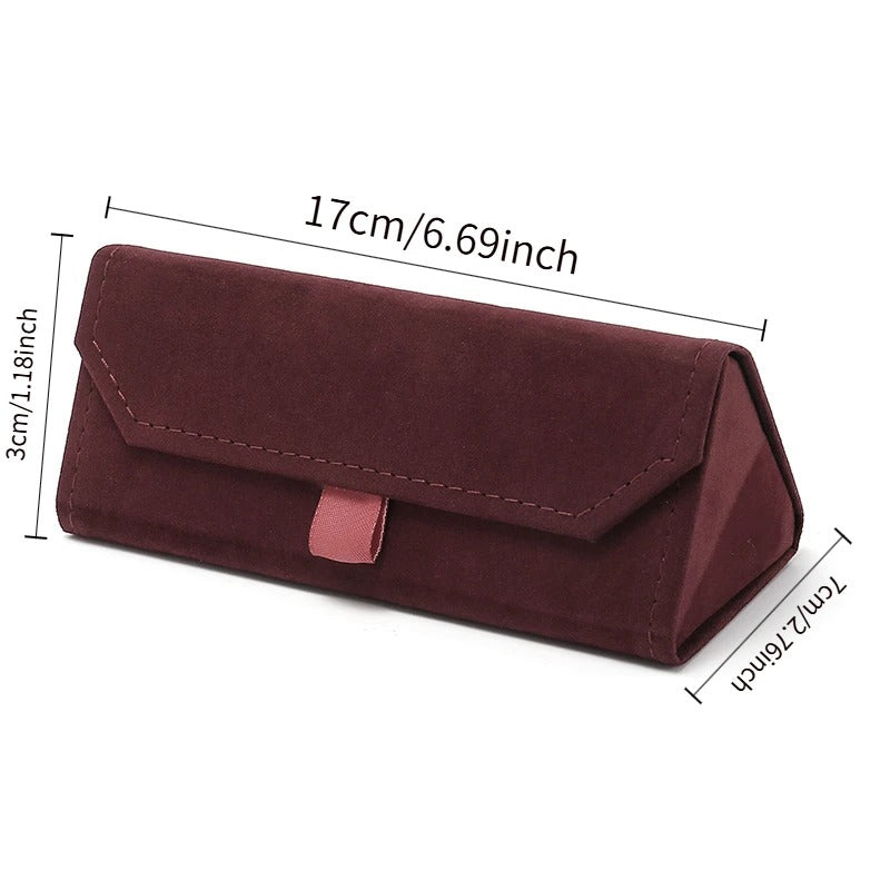 Leather folding glasses case