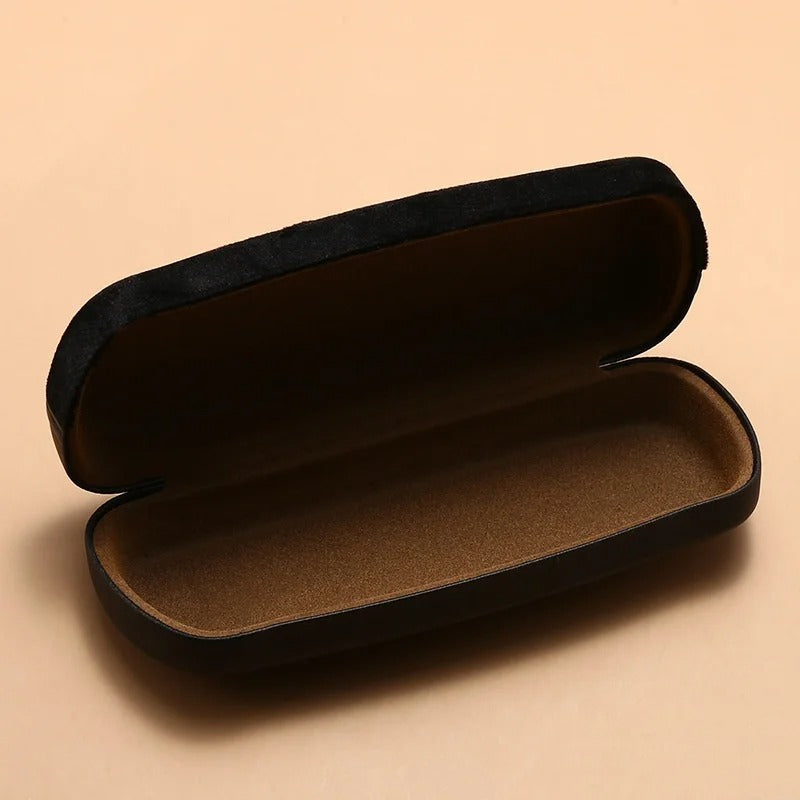 Velvet and leather glasses case