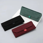 Leather folding glasses case