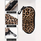 Leopard print soft glasses case