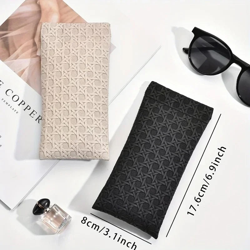 Slim leather glasses case