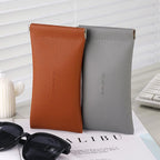 Soft leather glasses case with magnetic closure