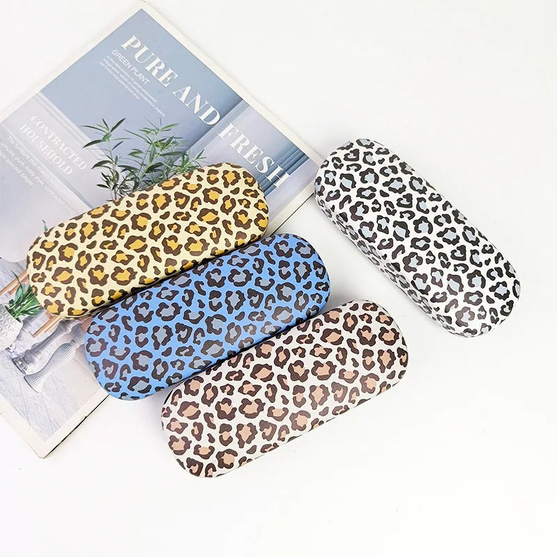 Leopard print glasses case