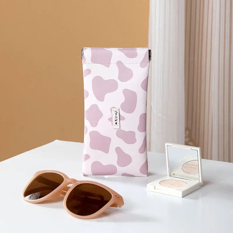 Cow print glasses case