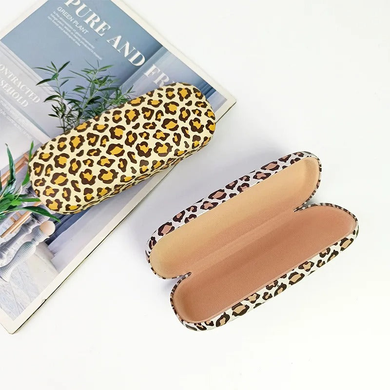 Leopard print glasses case