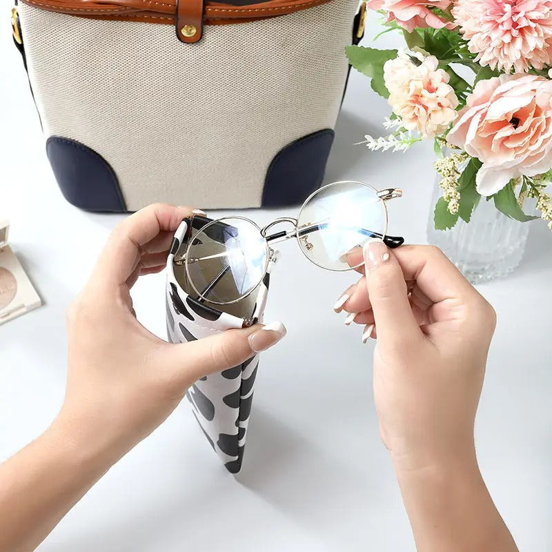Cow print glasses case