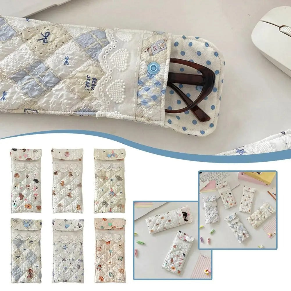 Cotton padded glasses case