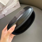 Black leather glasses case with zip