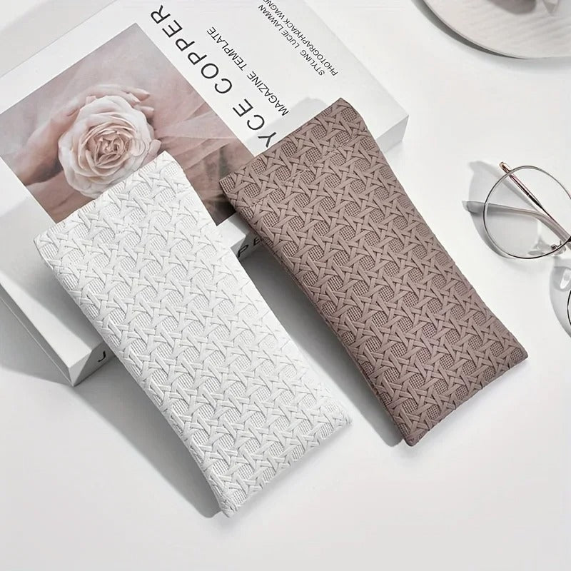 Slim leather glasses case