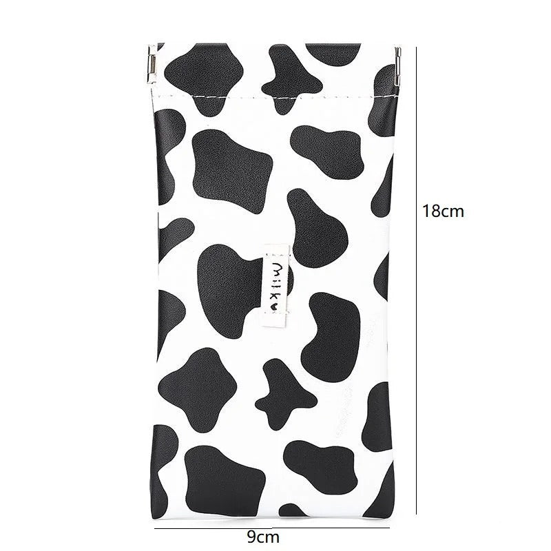 Cow print glasses case