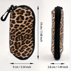 Leopard print soft glasses case