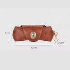 Leather glasses case with clip