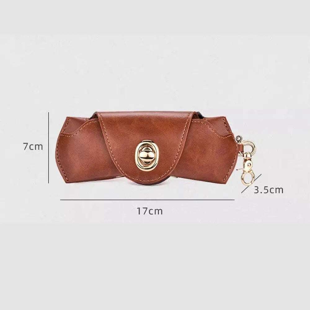 Leather glasses case with clip