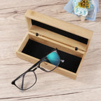 Square bamboo glasses case