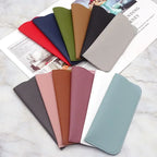 Compact leather glasses case