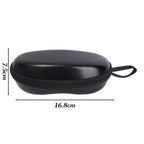 Black leather glasses case with zip