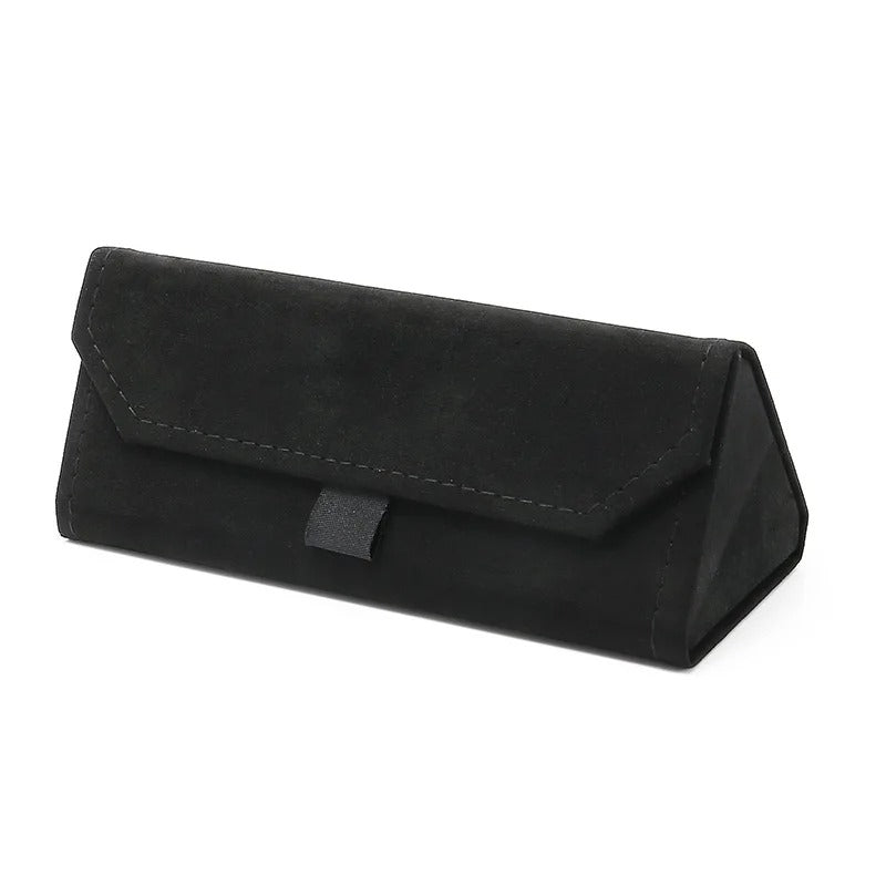 Leather folding glasses case
