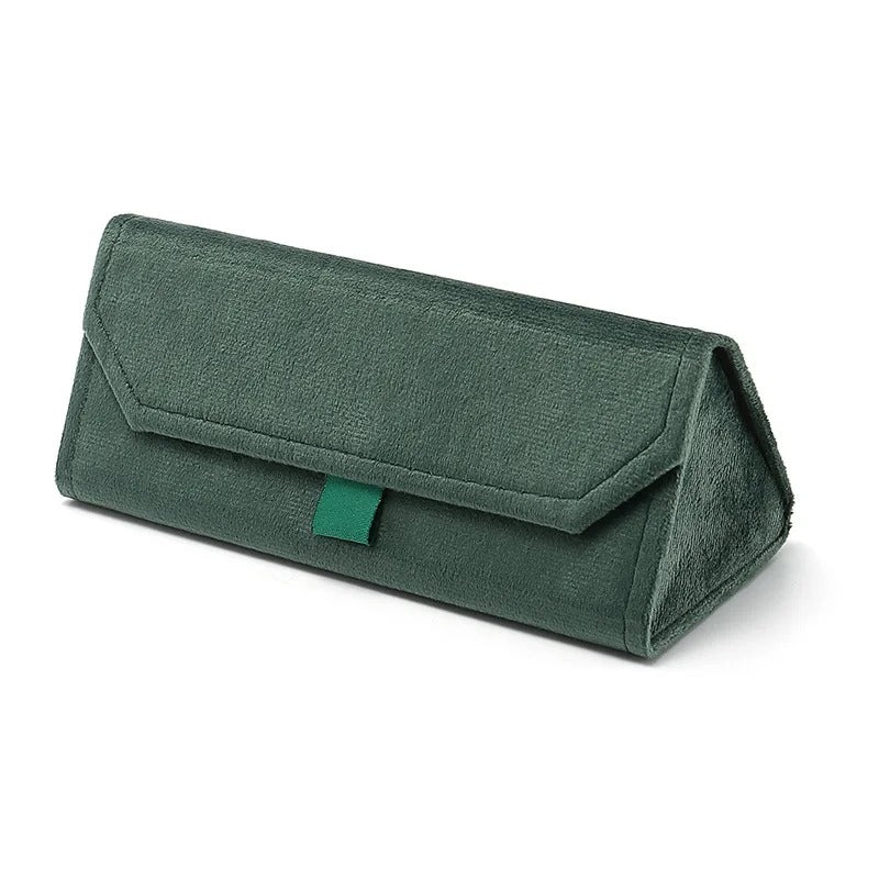 Leather folding glasses case
