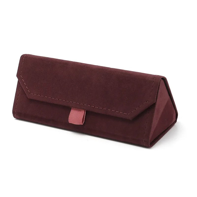 Leather folding glasses case