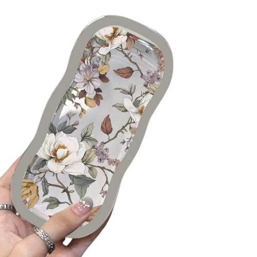 Floral transparent glasses case